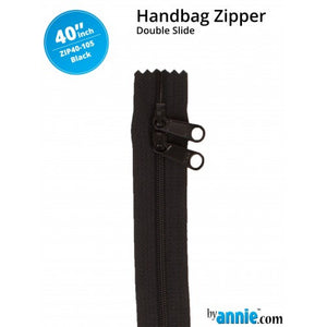 By Annie Double Slide Handbag Zipper - 40" Black