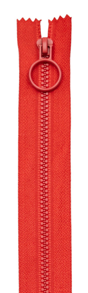 9" Red Hoop Pull Zipper (2pk)
