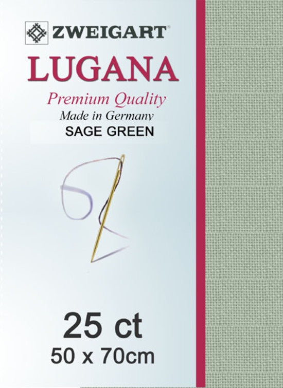 Zweigart Lugana Embroidery Fabric 25ct (Evenweave_ - Sage Green 618