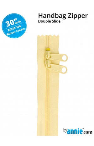 By Annie Double Slide Handbag Zipper - 30" Butter Cream