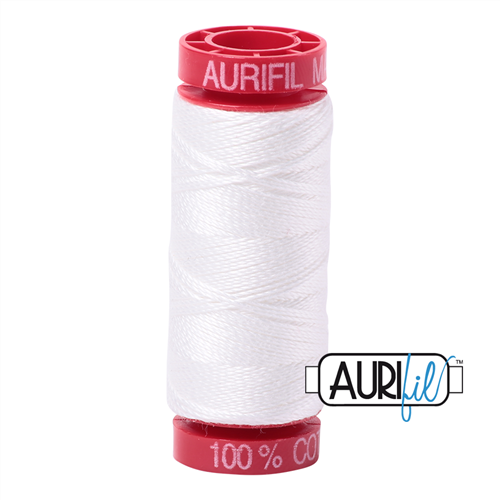 Aurifil 12 Wt 100% Cotton 50m -2021 Natural White