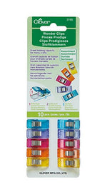 Clover Wonder Clips Assorted Colours - 10 pc
