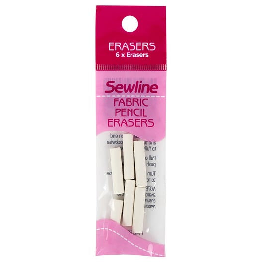 Sewline Fabric Pencil Erasers - 6 Pack