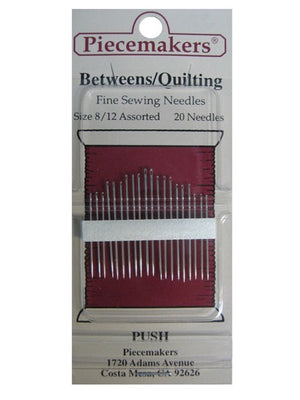 Piecemakers Needles Betweens/Quilt size 8/12 Assorted