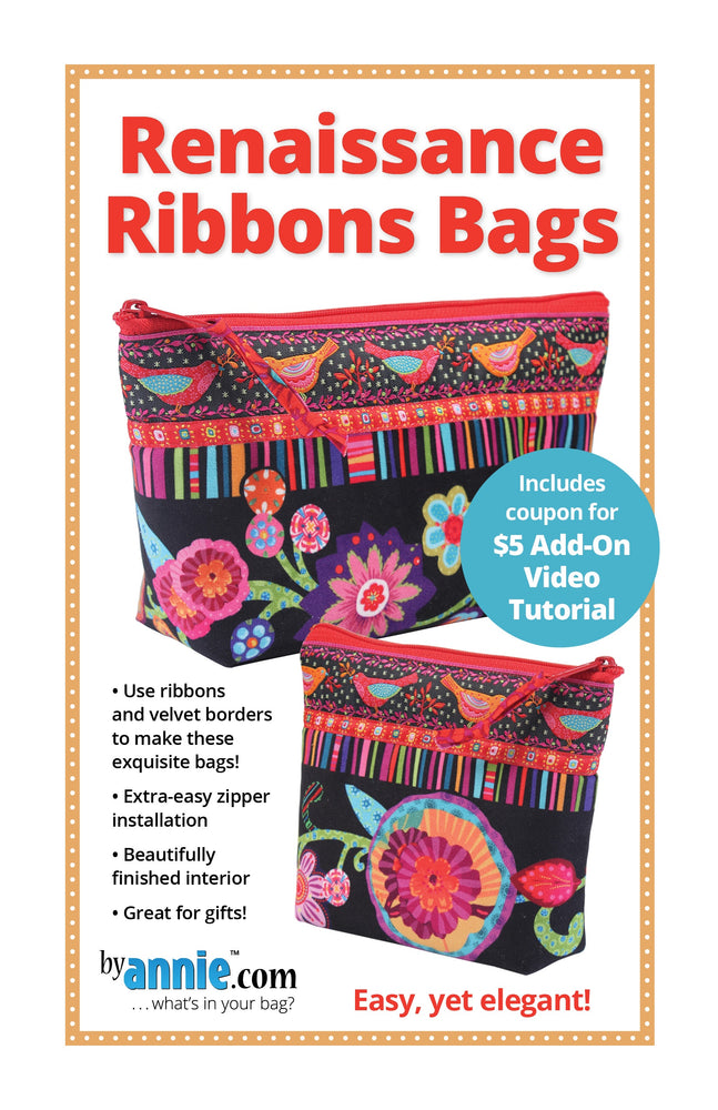 By Annie Pattern Renaissance Ribbons Bags