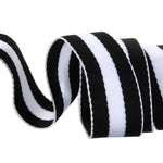 Tula Pink 1.5" Striped Webbing Black/White