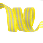 Tula Pink 1" Striped Webbing Grey/Neon Yellow
