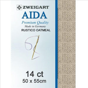 Zweigart Aida 14ct Fat Quarter - Rustico Oatmeal