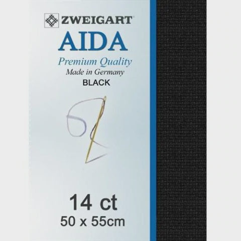 Zweigart Aida 14ct Fat Quarter - Black